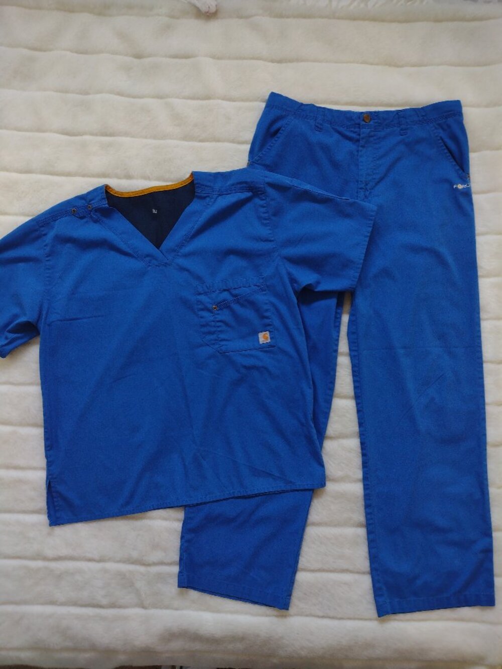 Carhartt Women's Scrubs Set Force Size Small Blue Top & Pants